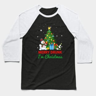 Merry Drunk I_m Christmas Holiday Baseball T-Shirt